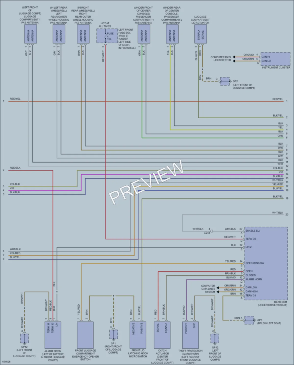 2014 Porsche Cayman Anti Theft wiring diagram preview