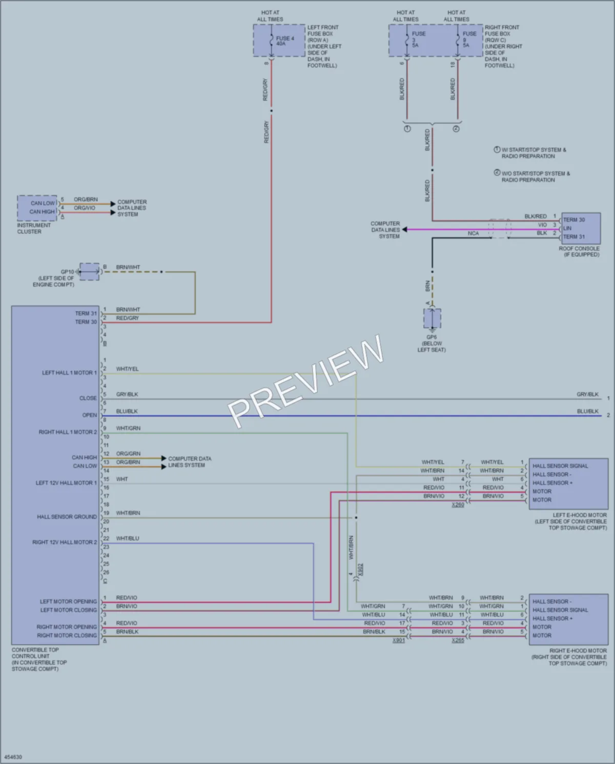 2014 Porsche Cayman Power Top Sunroof wiring diagram preview