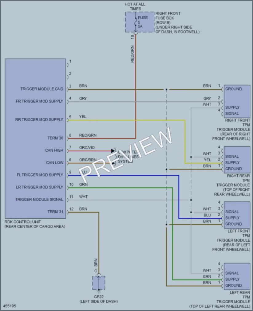 2014 Porsche Cayman Warning Systems wiring diagram preview
