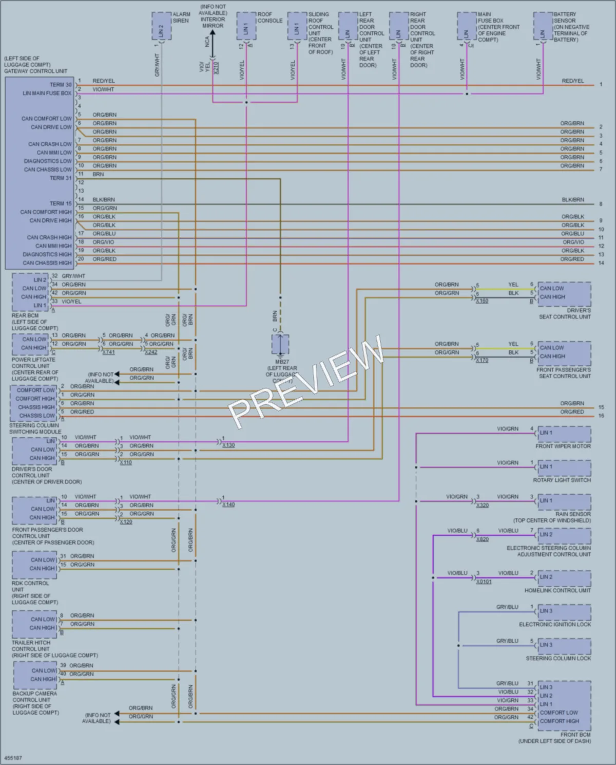 2014 Porsche Panamera Computer Data Lines wiring diagram preview
