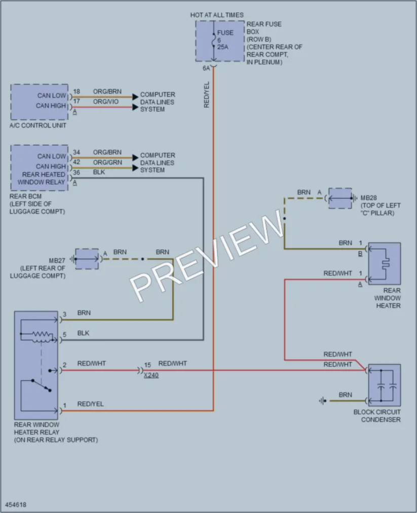2014 Porsche Panamera Defoggers wiring diagram preview