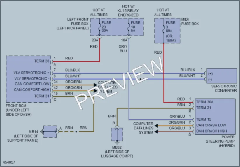 2014 Porsche Panamera Electronic Power Steering wiring diagram preview