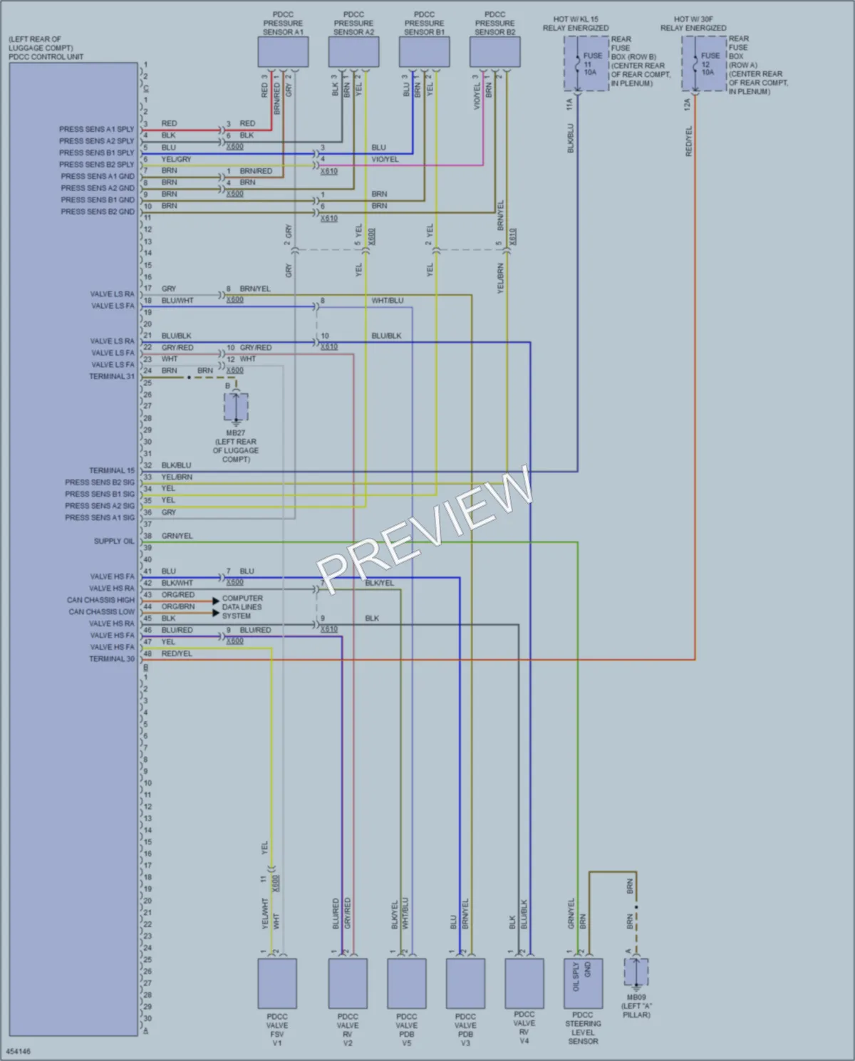 2014 Porsche Panamera Electronic Suspension wiring diagram preview