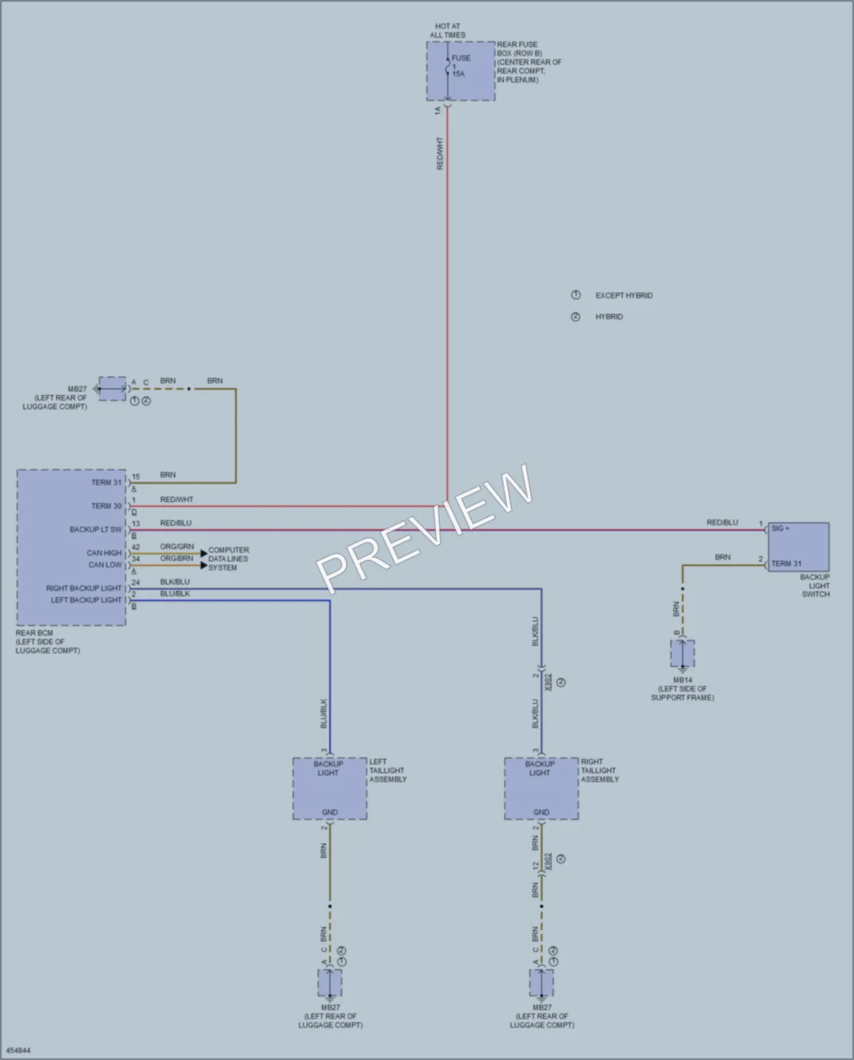 2014 Porsche Panamera Exterior Lights wiring diagram preview