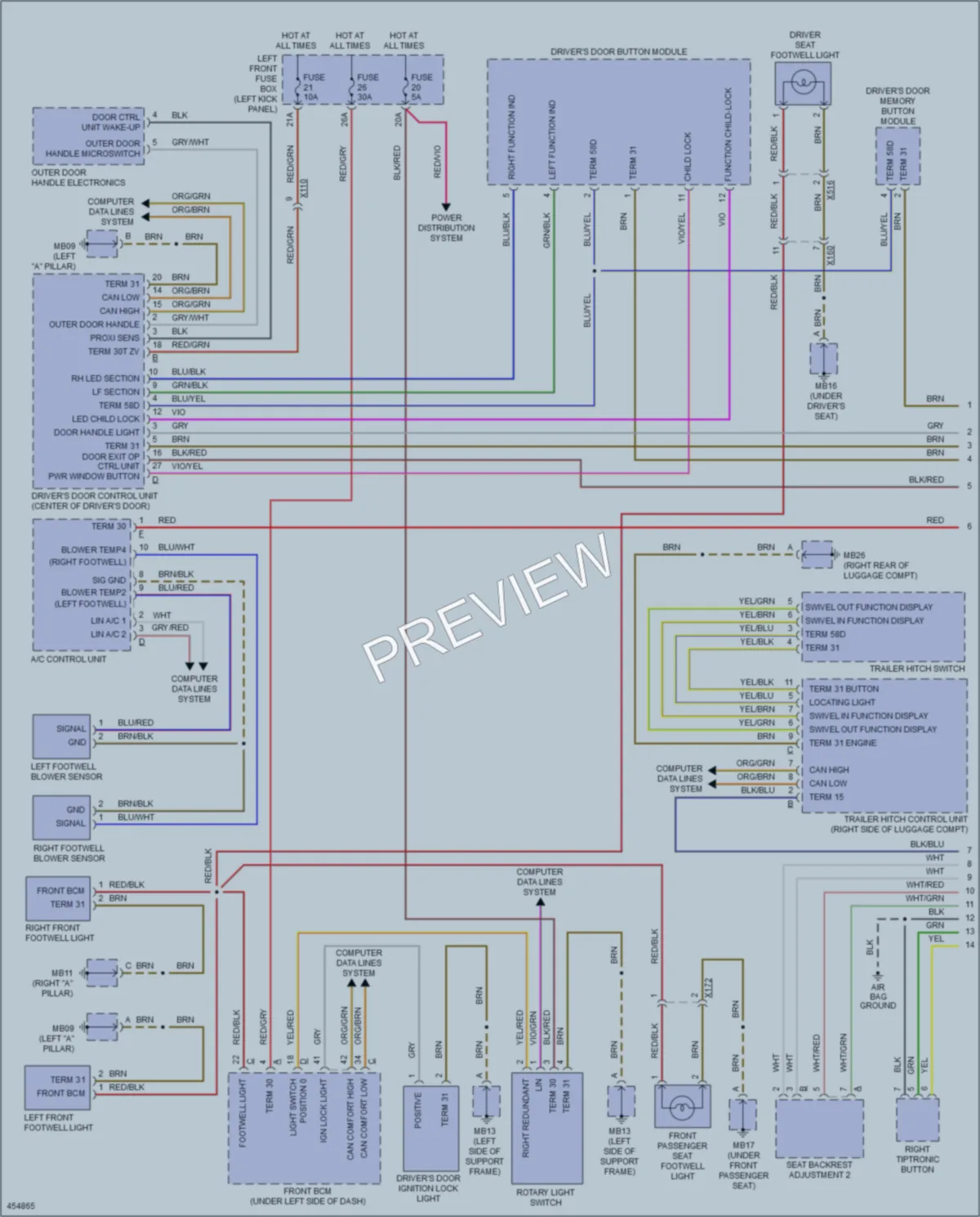 2014 Porsche Panamera Interior Lights wiring diagram preview