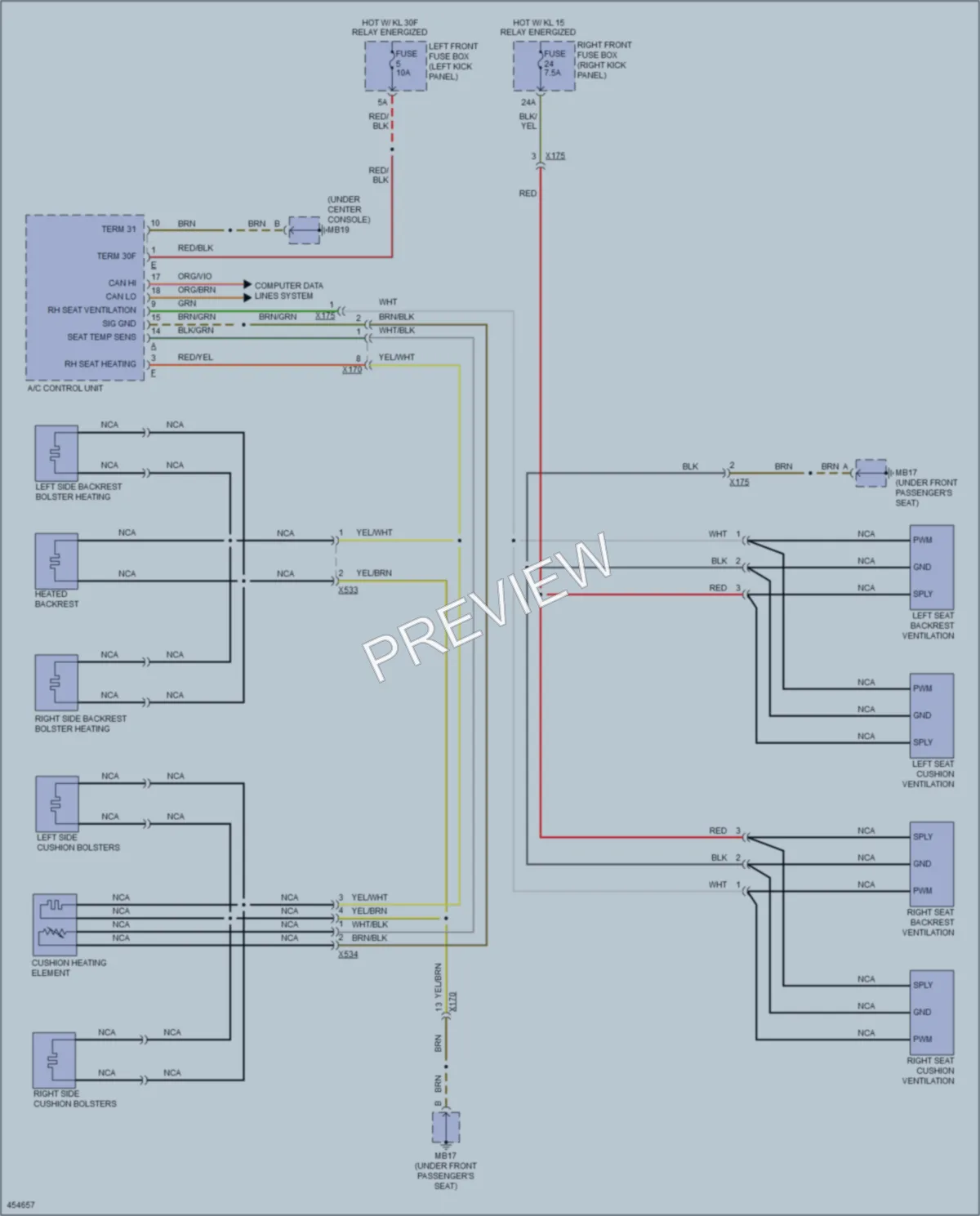2014 Porsche Panamera Power Seats wiring diagram preview