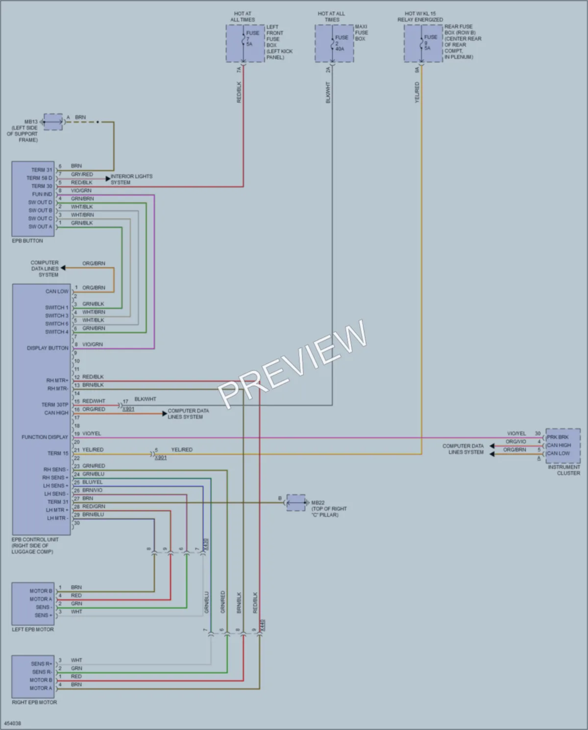 2014 Porsche Panamera Shift Interlock wiring diagram preview