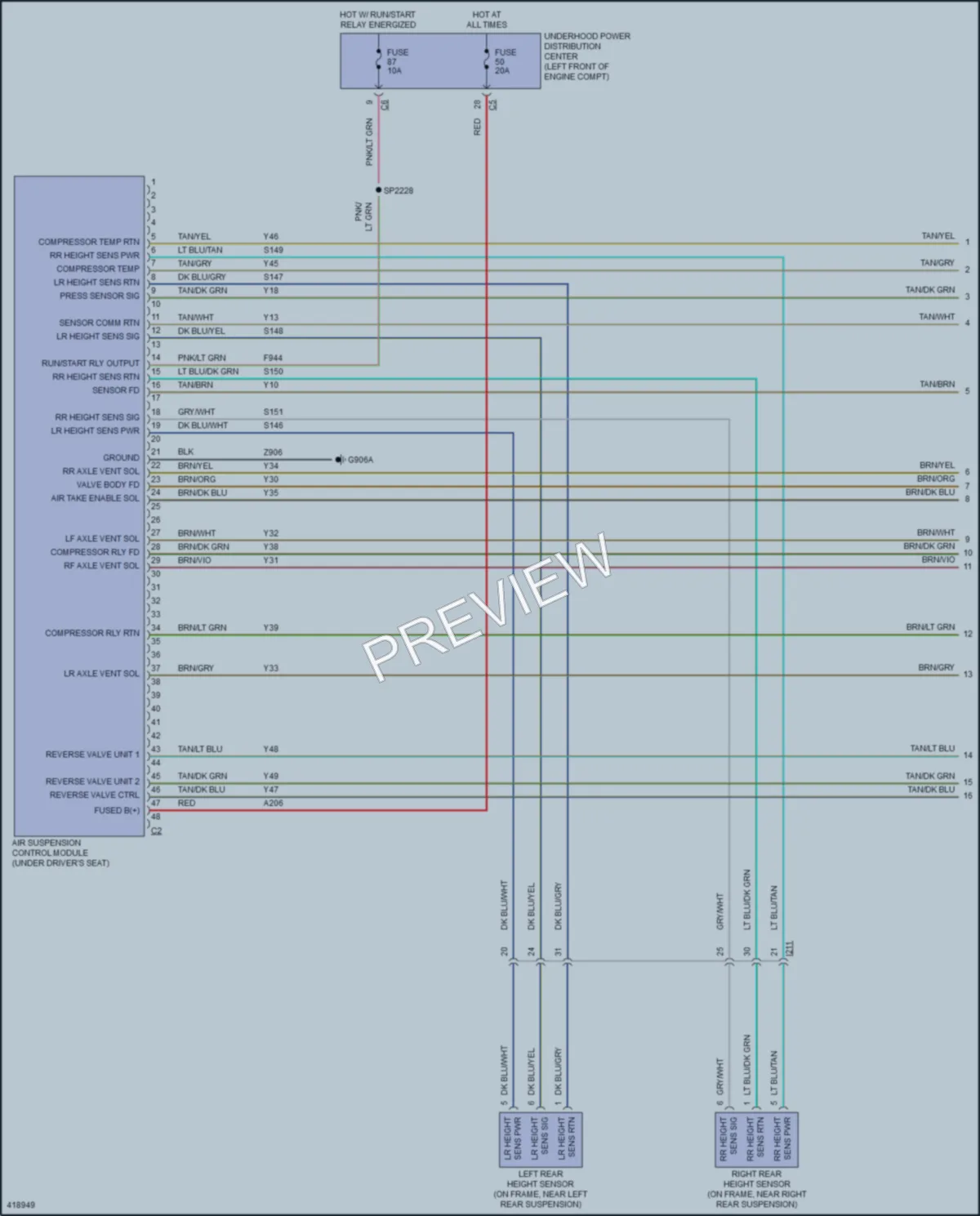 2014 Ram 1500Pickup Electronic Suspension wiring diagram preview