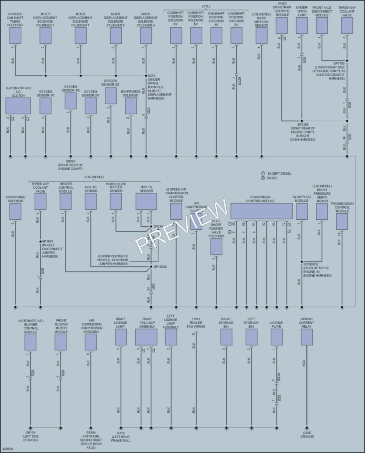 2014 Ram 1500Pickup Ground Distribution wiring diagram preview