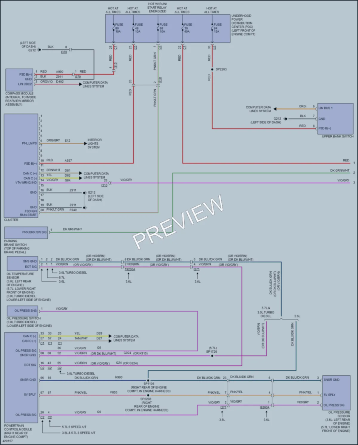 2014 Ram 1500Pickup Instrument Cluster wiring diagram preview