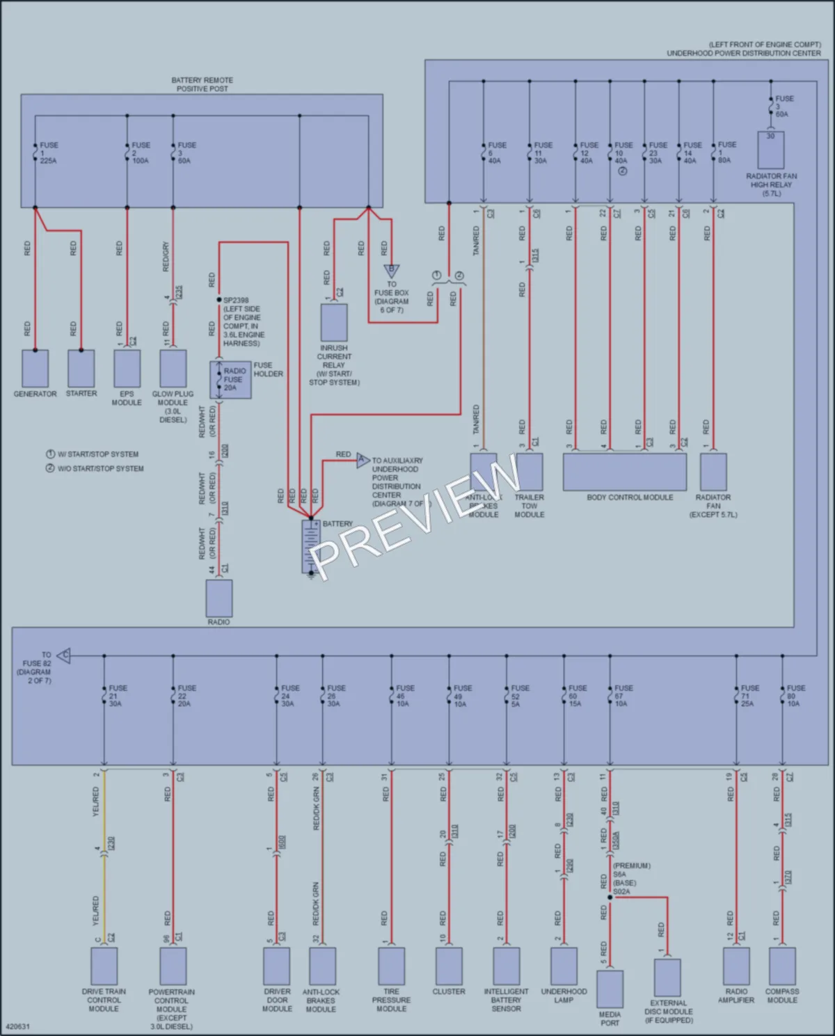 2014 Ram 1500Pickup Power Distribution wiring diagram preview