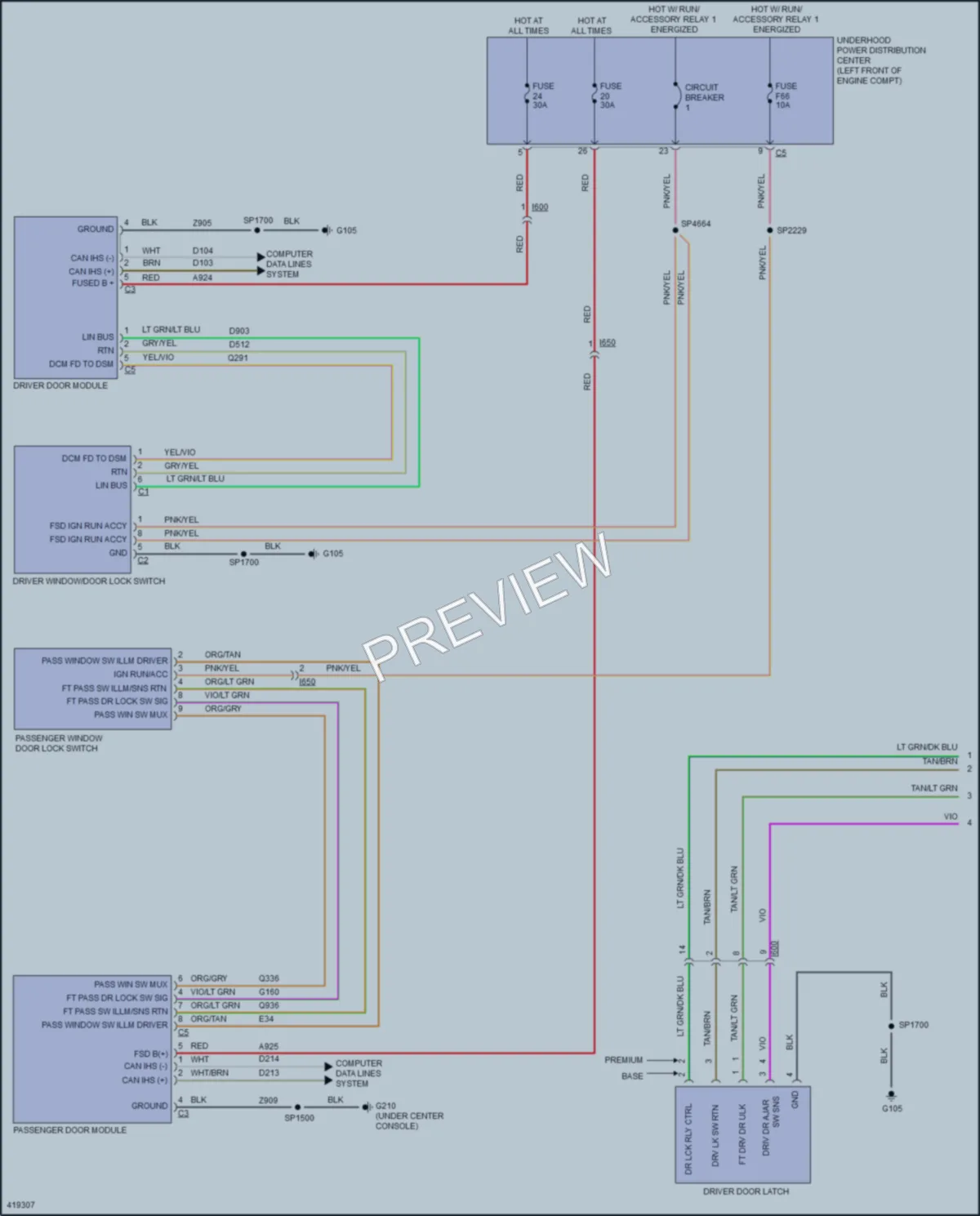 2014 Ram 1500Pickup Power Door Locks wiring diagram preview