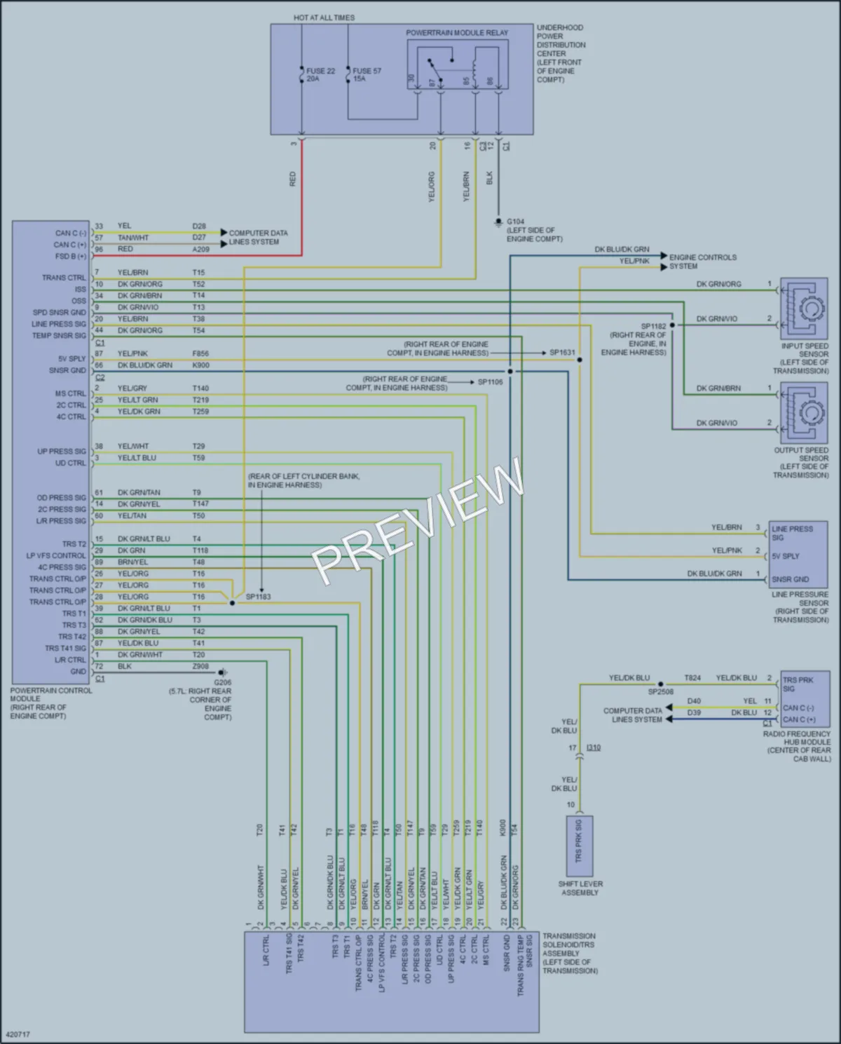 2014 Ram 1500Pickup Transmission wiring diagram preview
