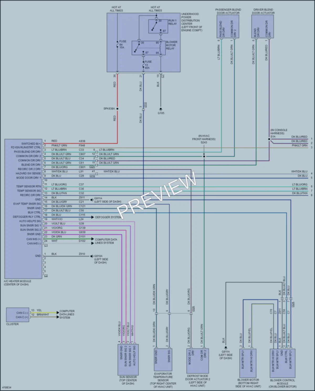 2014 Ram 2500Pickup Air Conditioning wiring diagram preview
