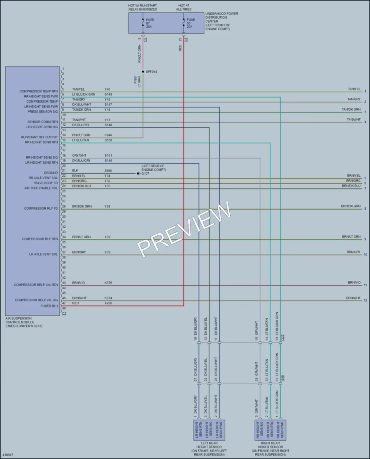 2014 Ram 2500Pickup Electronic Suspension wiring diagram preview