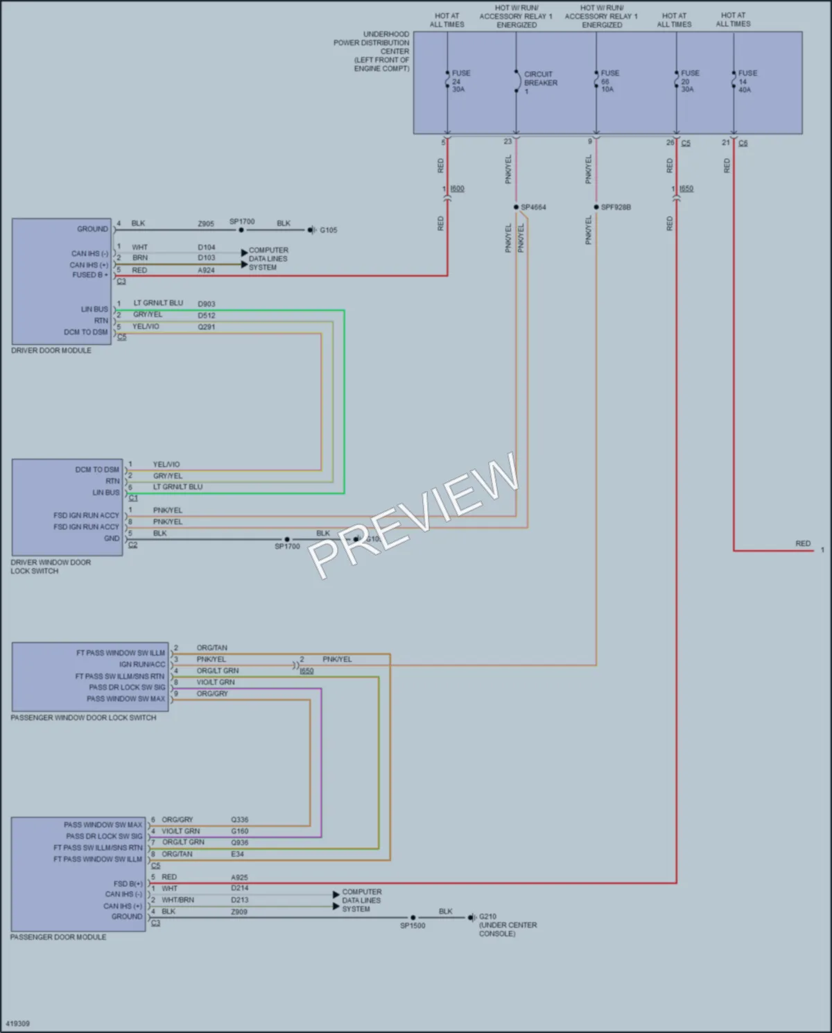 2014 Ram 2500Pickup Power Door Locks wiring diagram preview