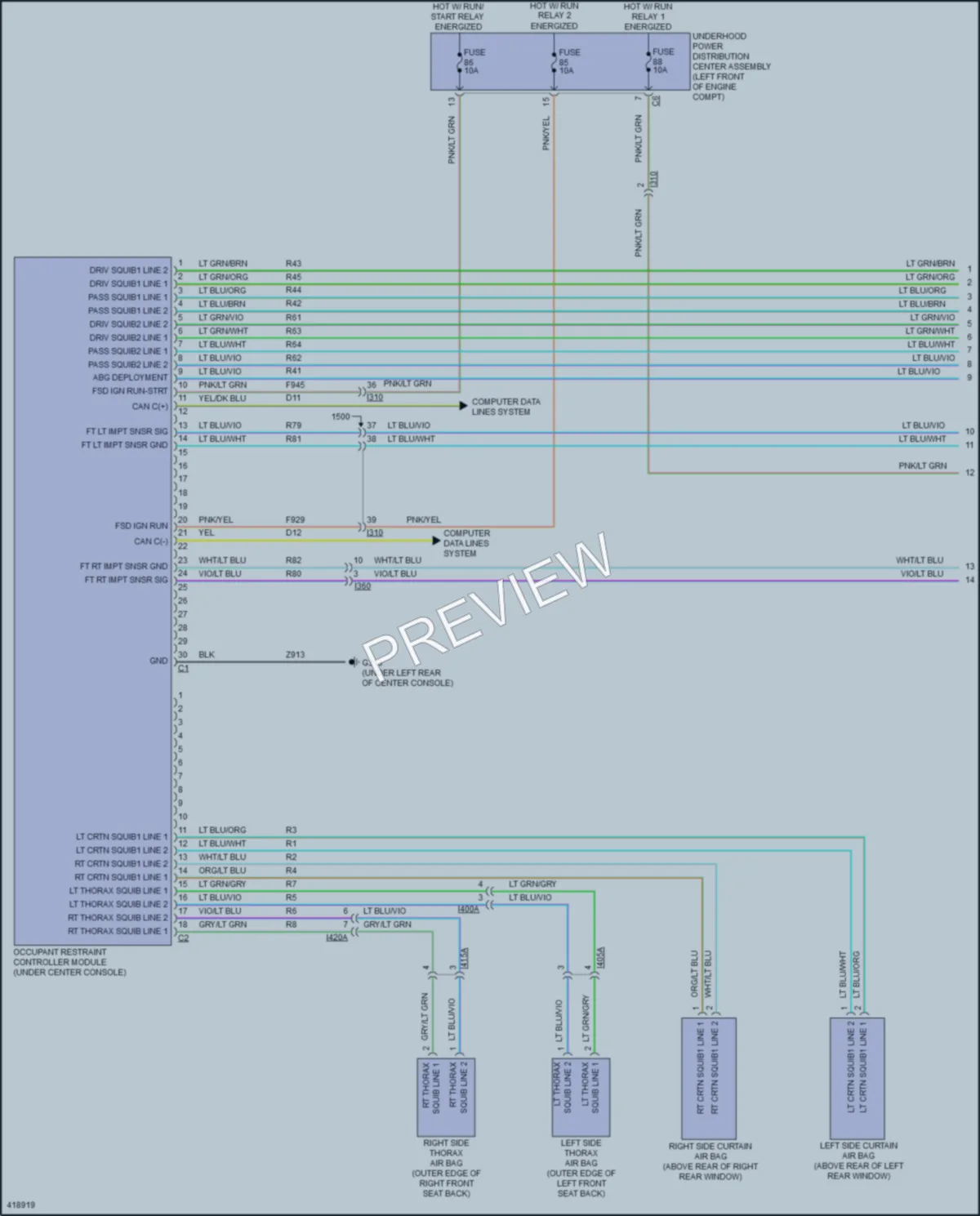 2014 Ram 2500Pickup Supplemental Restraints wiring diagram preview