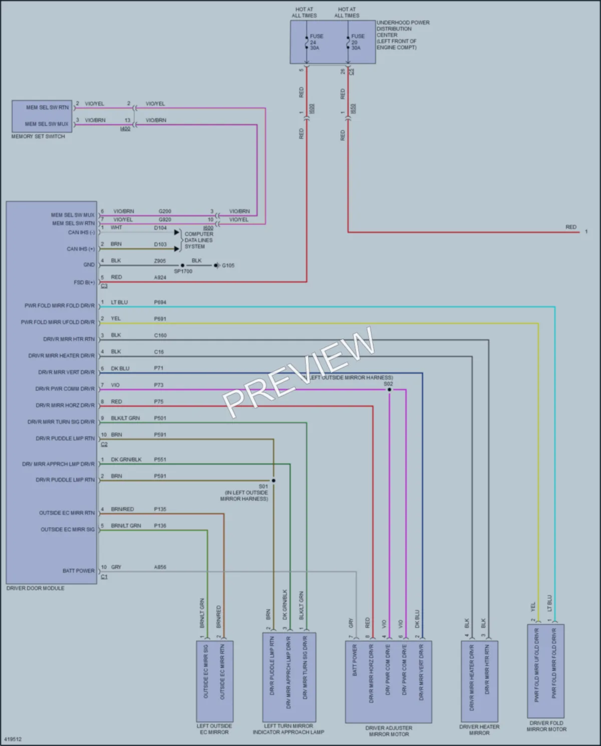 2014 Ram 3500Pickup Memory Systems wiring diagram preview