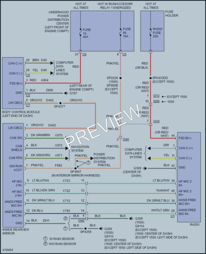 2014 Ram 3500Pickup Power Mirrors wiring diagram preview
