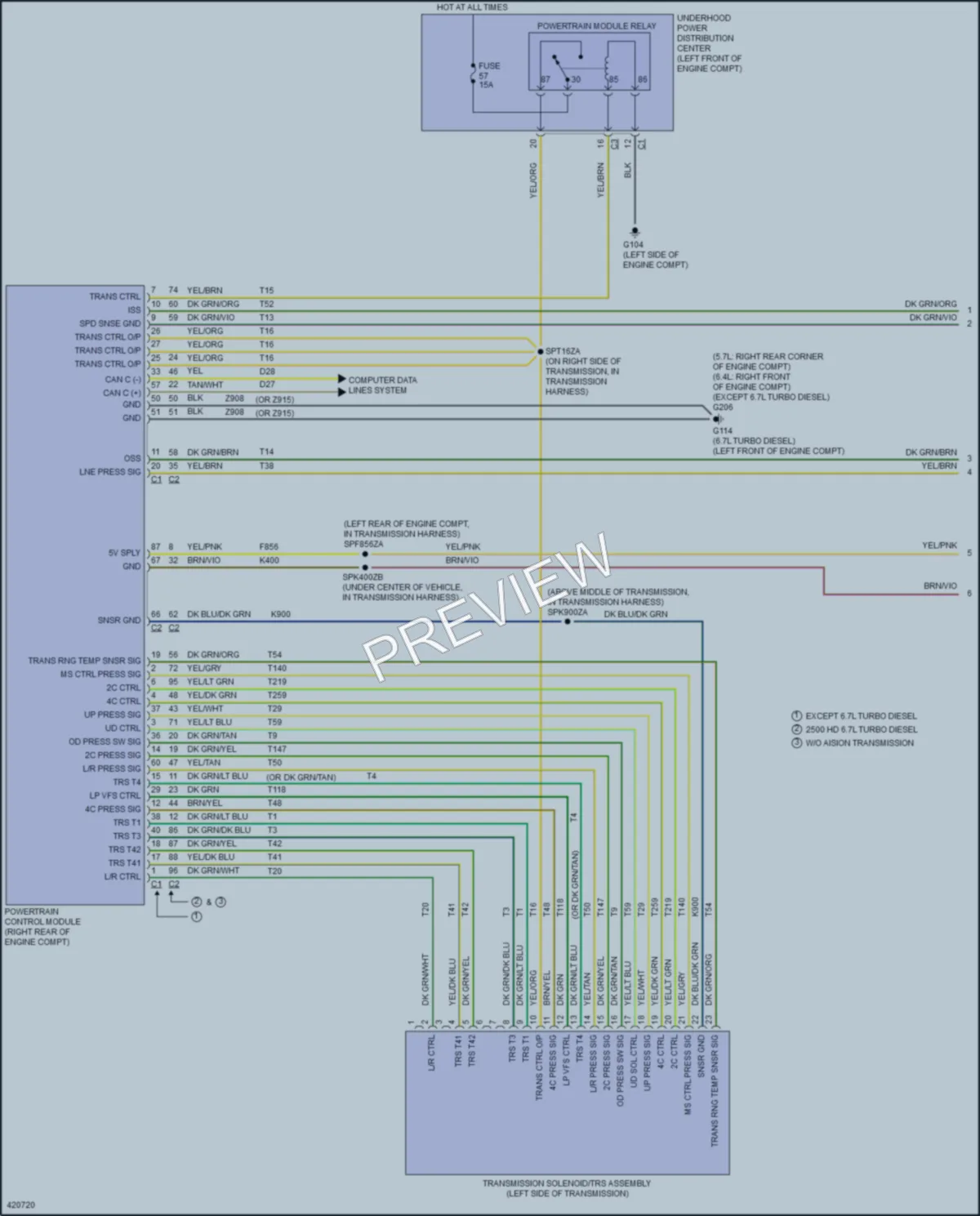 2014 Ram 3500Pickup Transmission wiring diagram preview