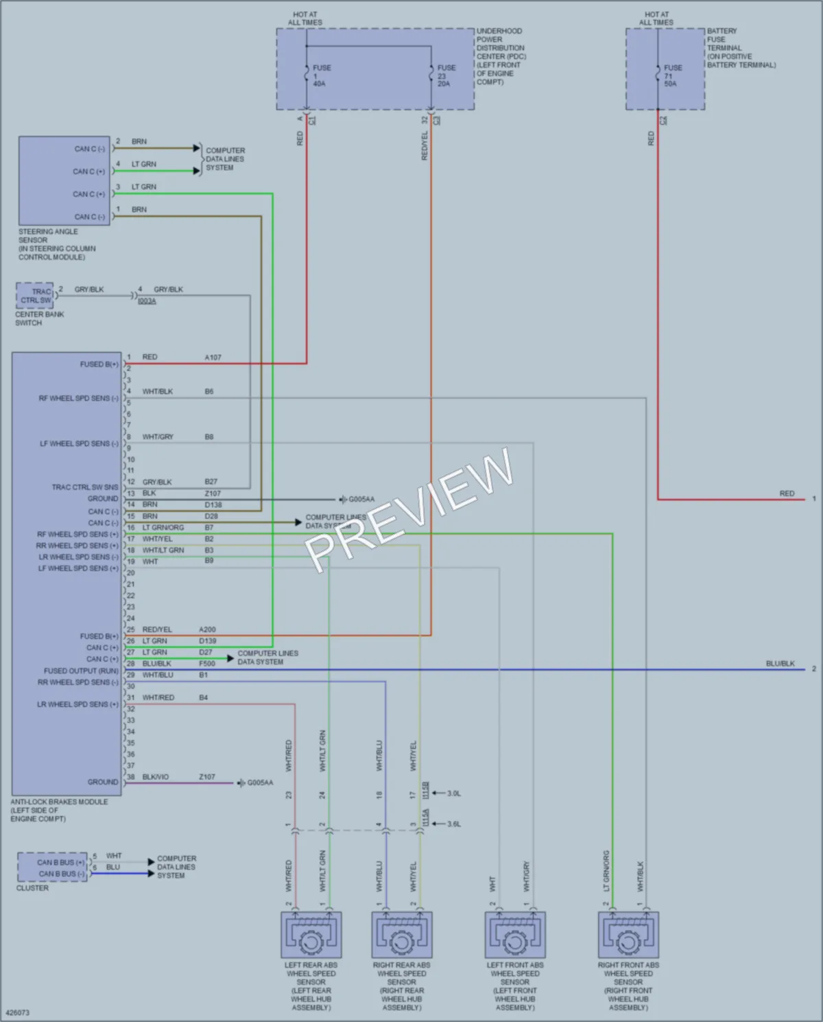 2014 Ram 3500ProMaster Anti Lock Brakes wiring diagram preview