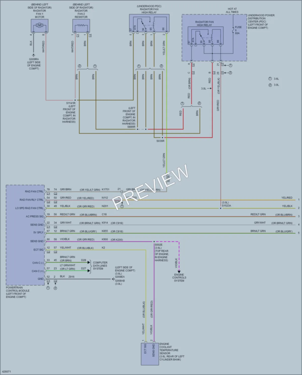 2014 Ram 3500ProMaster Cooling Fan wiring diagram preview