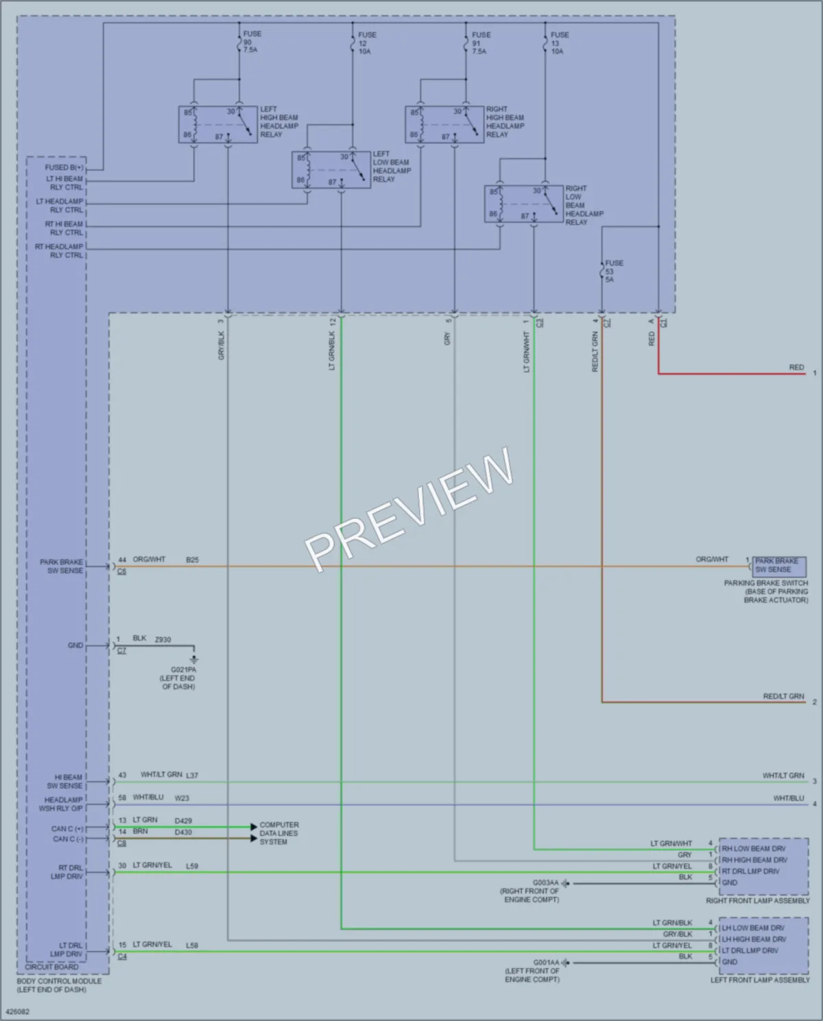 2014 Ram 3500ProMaster Headlights wiring diagram preview