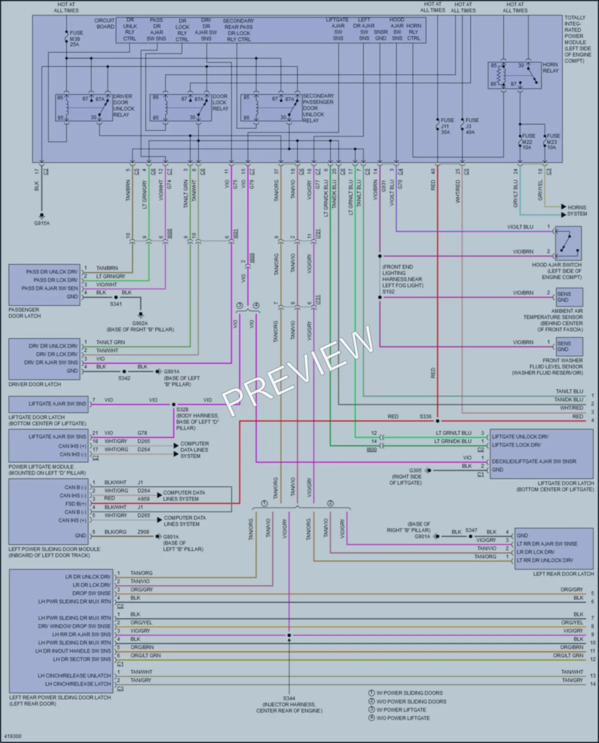 2014 Ram CV Power Door Locks wiring diagram preview