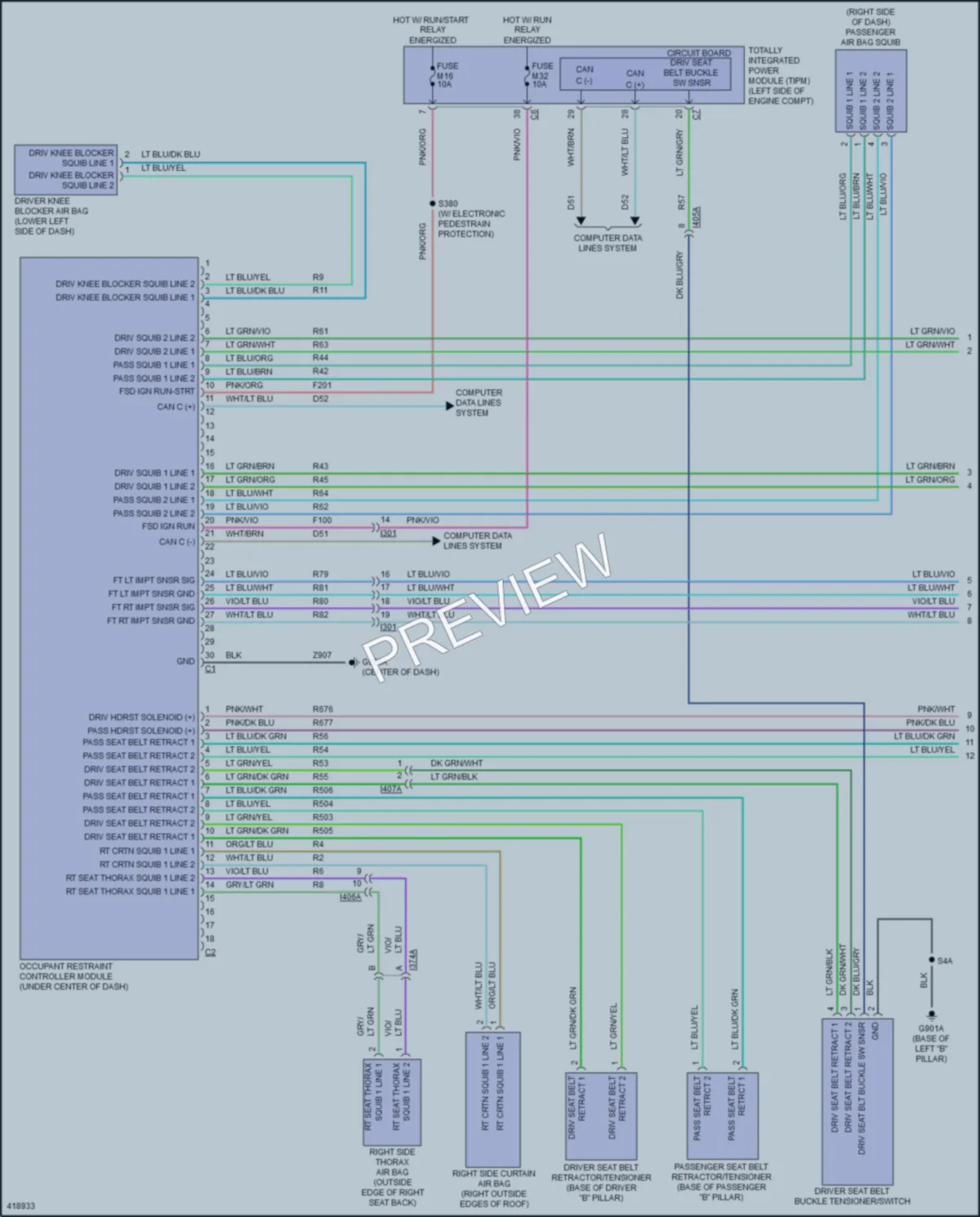 2014 Ram CV Supplemental Restraints wiring diagram preview