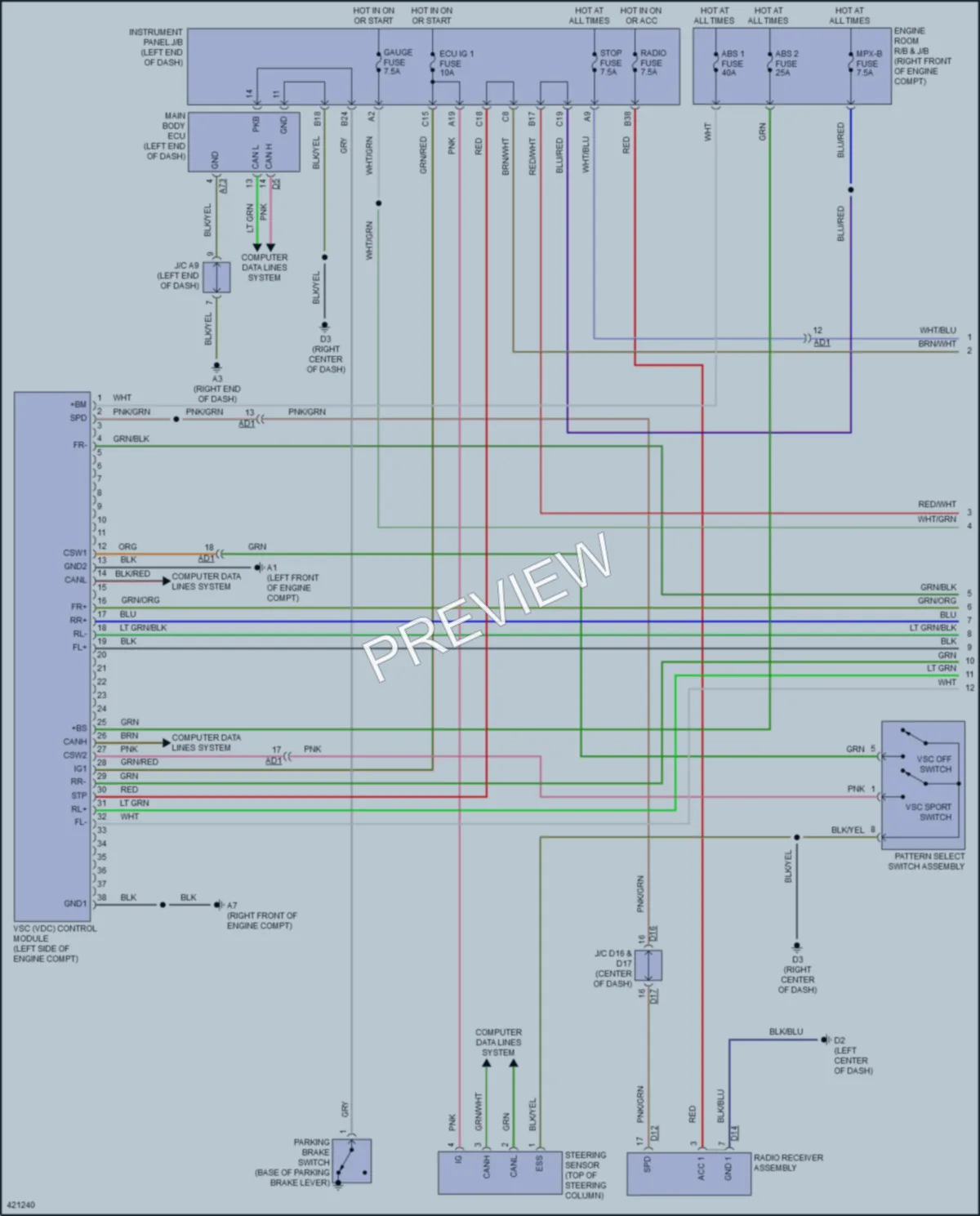 2014 Scion FRS Anti Lock Brakes wiring diagram preview