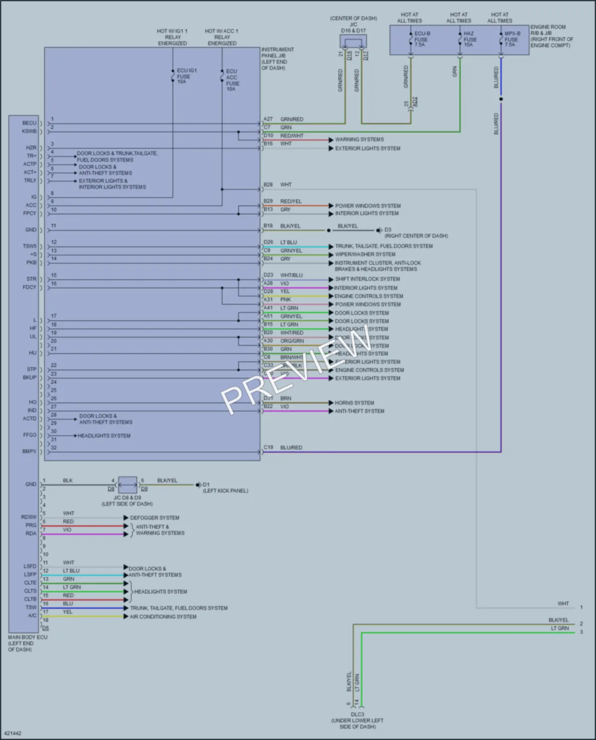 2014 Scion FRS Body Control Modules wiring diagram preview