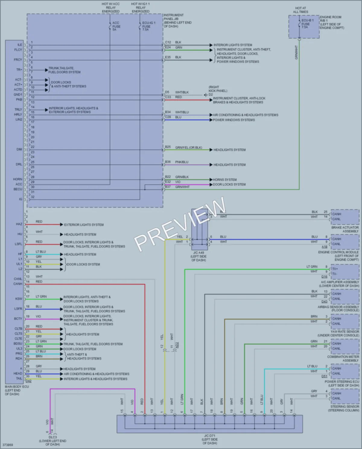 2014 Scion iQ Body Control Modules wiring diagram preview