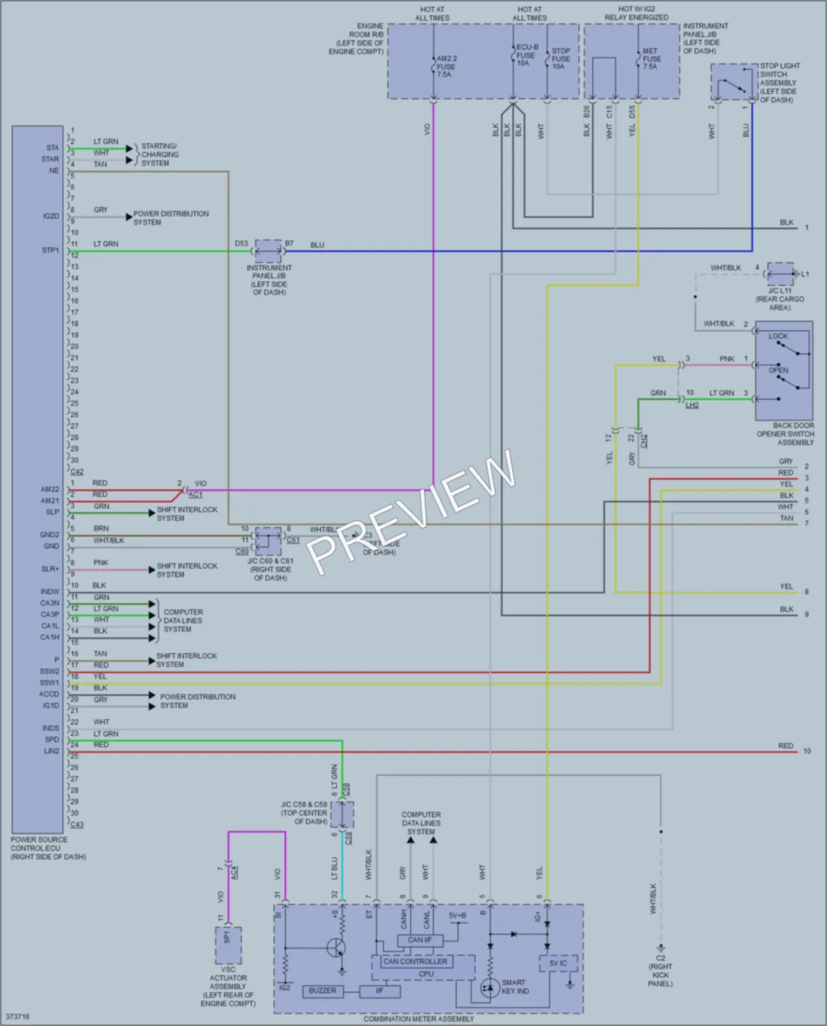 2014 Scion tC Power Door Locks wiring diagram preview