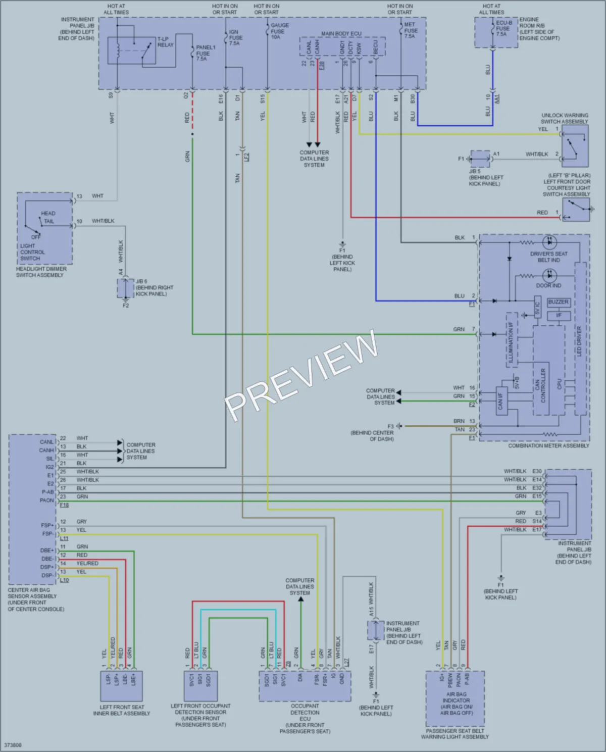 2014 Scion xD Warning Systems wiring diagram preview