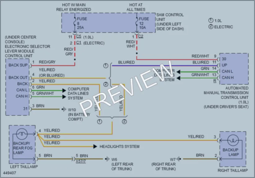 2014 Smart fortwo Exterior Lights wiring diagram preview