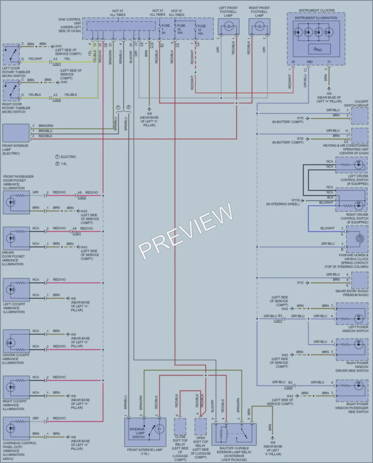 2014 Smart fortwo Interior Lights wiring diagram preview