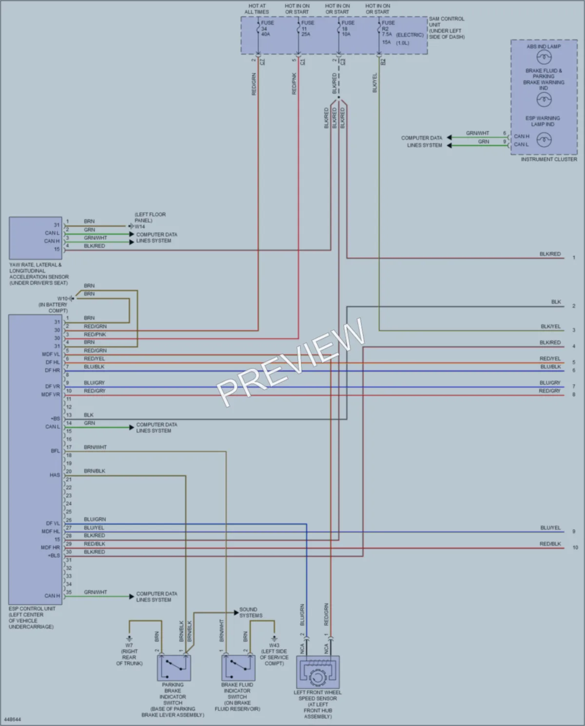 2014 Smart fortwoelectric Anti Lock Brakes wiring diagram preview