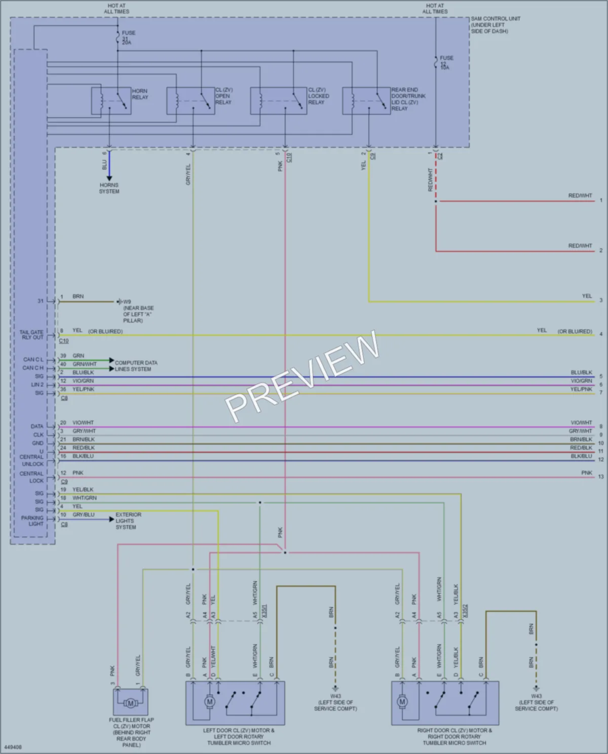 2014 Smart fortwoelectric Anti Theft wiring diagram preview