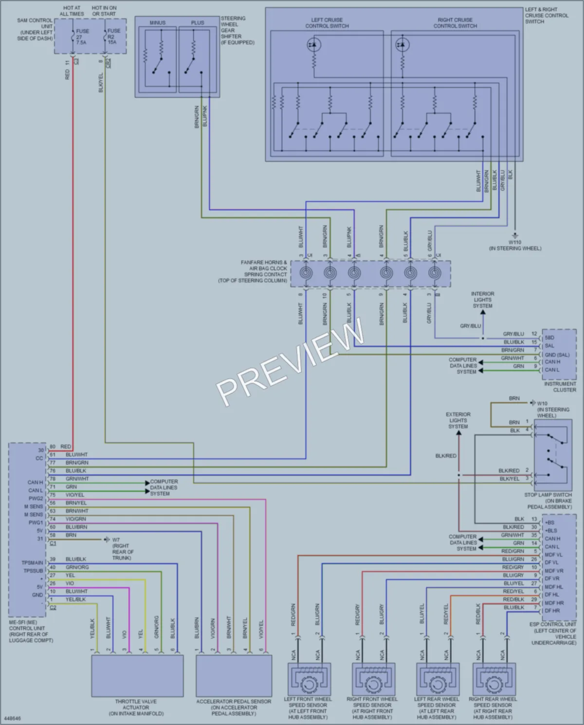 2014 Smart fortwoelectric Cruise Control wiring diagram preview