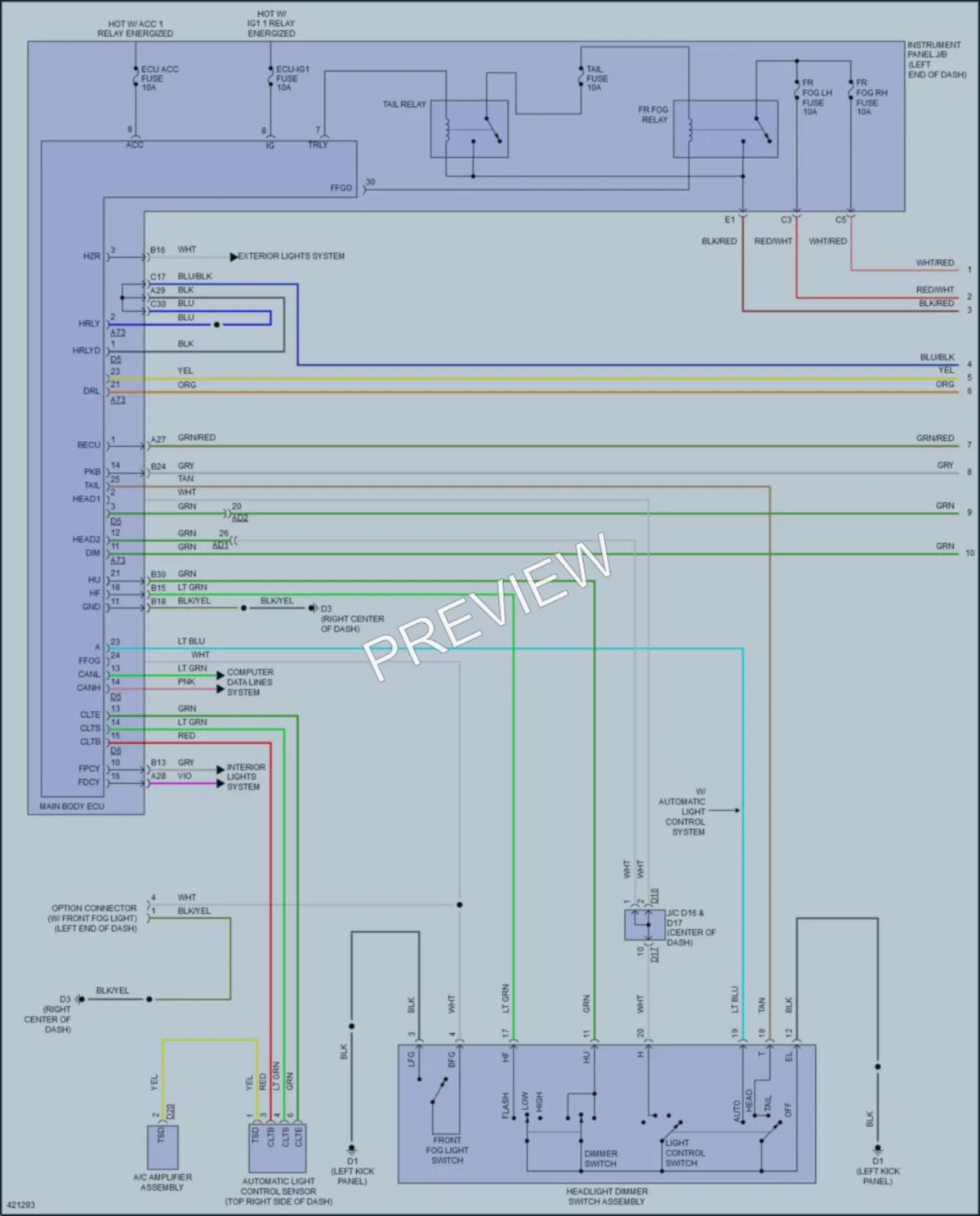 2014 Subaru BRZ Headlights wiring diagram preview