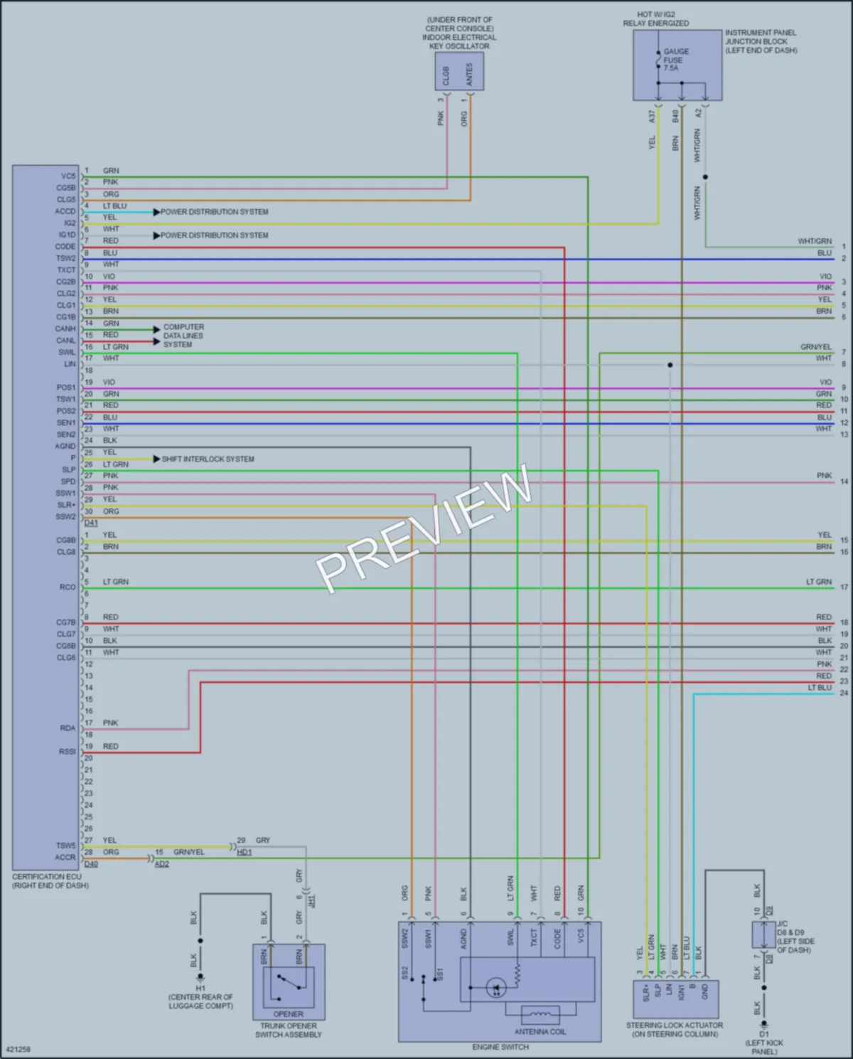 2014 Subaru BRZ Power Door Locks wiring diagram preview