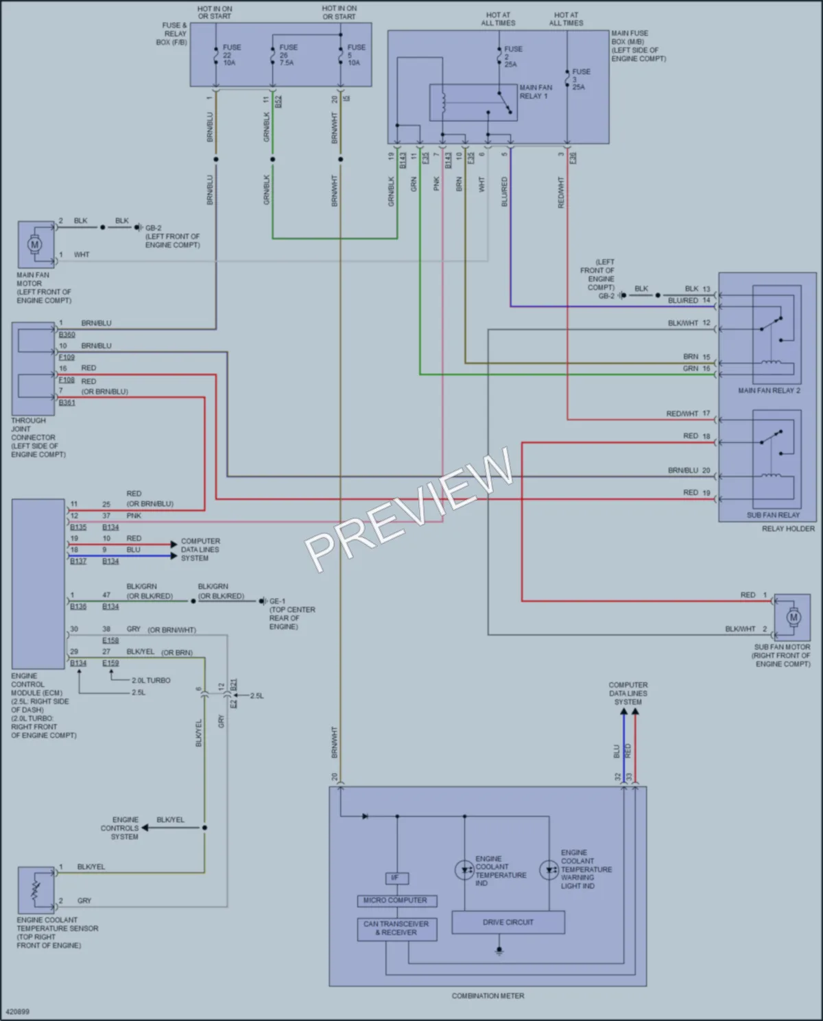 2014 Subaru Forester Cooling Fan wiring diagram preview