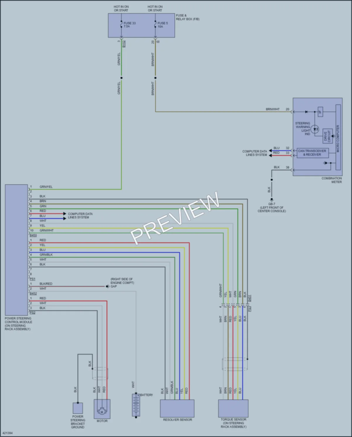 2014 Subaru Forester Electronic Power Steering wiring diagram preview
