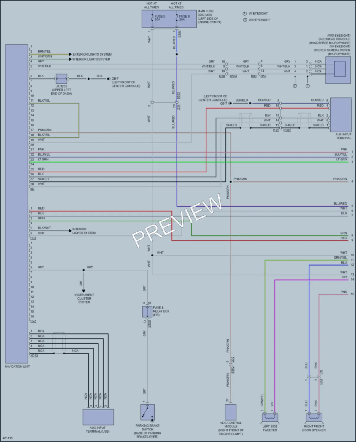2014 Subaru Forester Navigation wiring diagram preview
