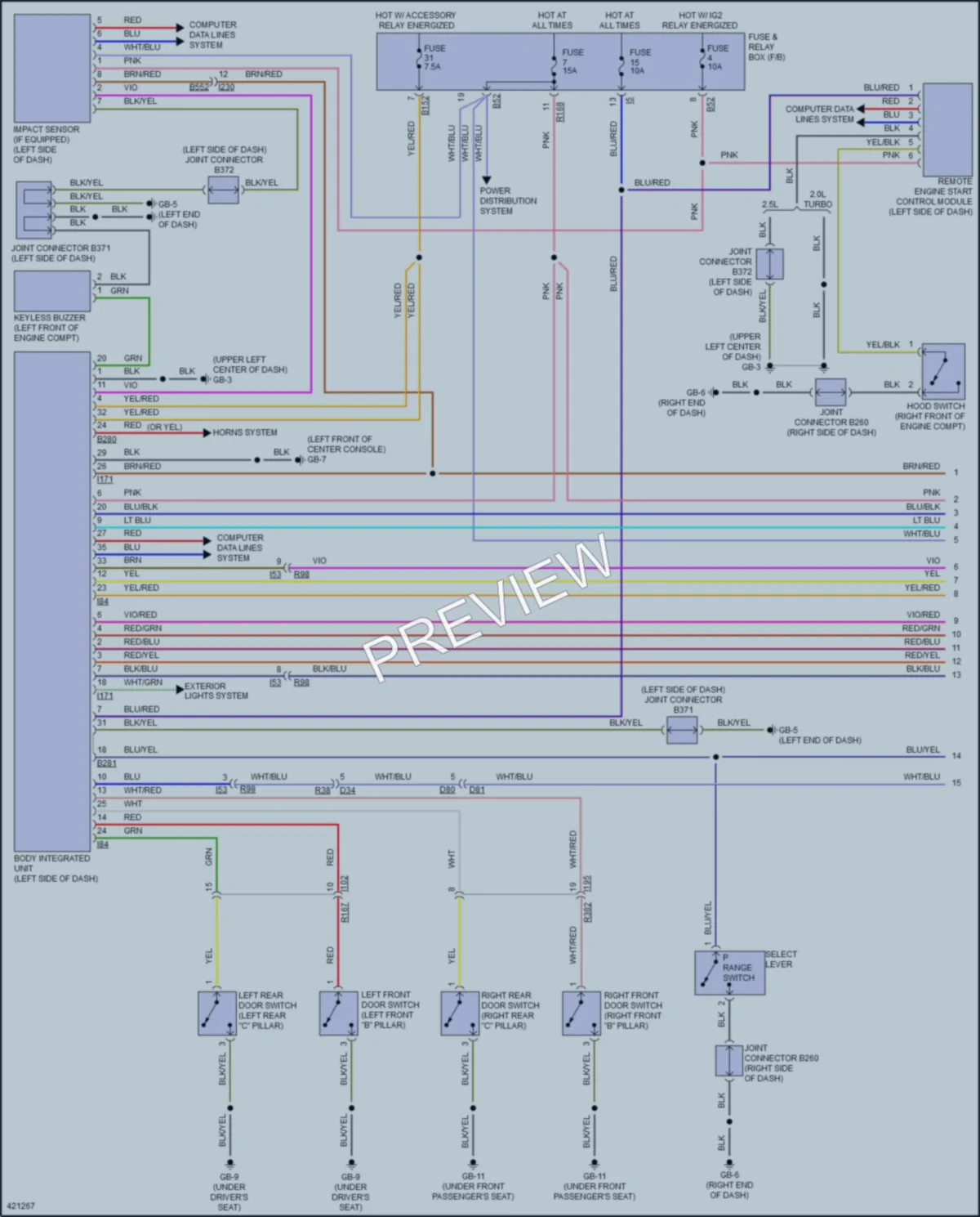 2014 Subaru Forester Power Door Locks wiring diagram preview