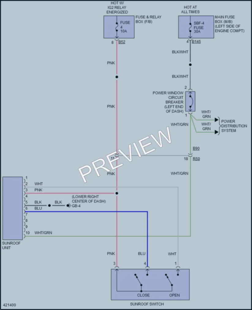2014 Subaru Forester Power Top Sunroof wiring diagram preview
