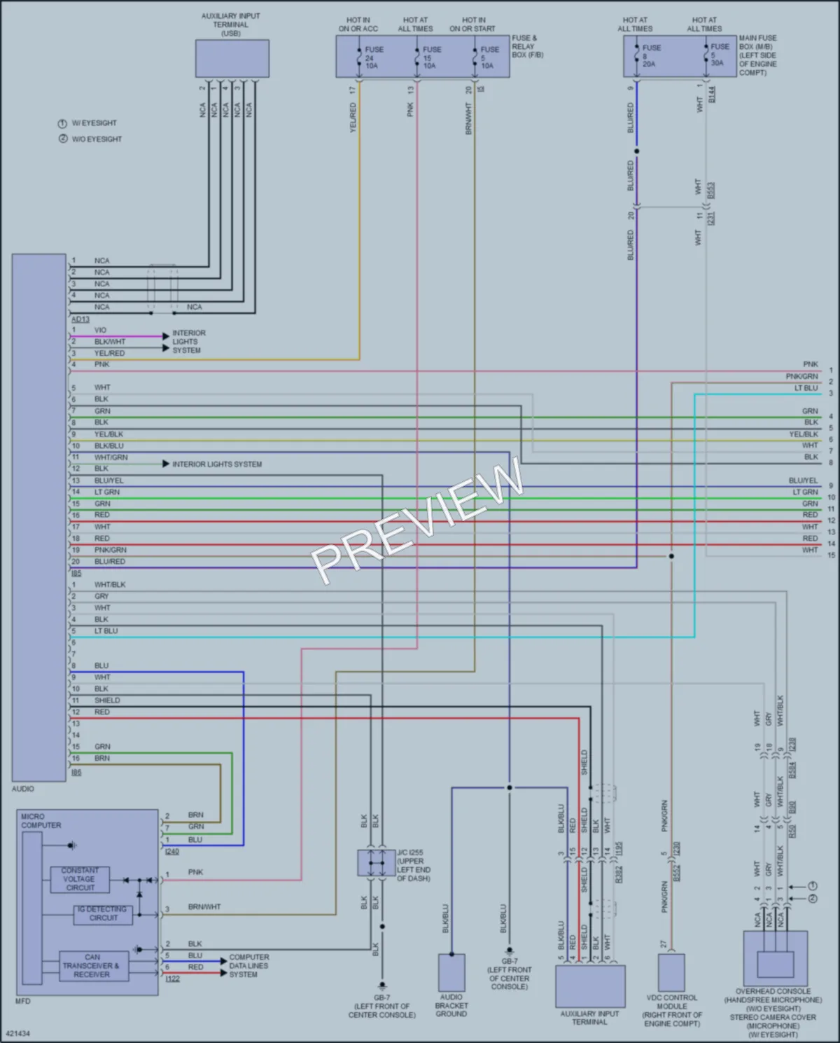 2014 Subaru Forester Radio wiring diagram preview