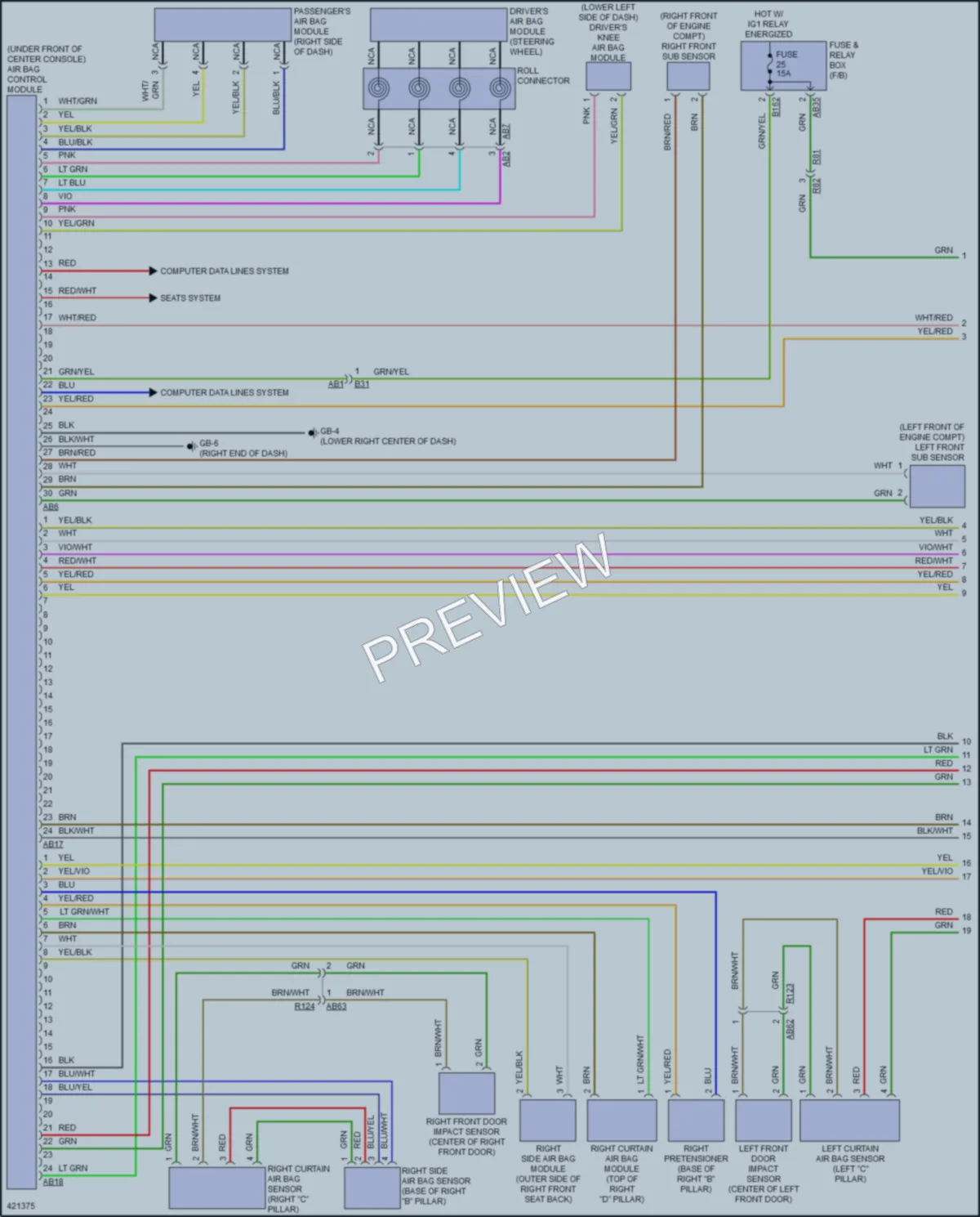 2014 Subaru Forester Supplemental Restraints wiring diagram preview