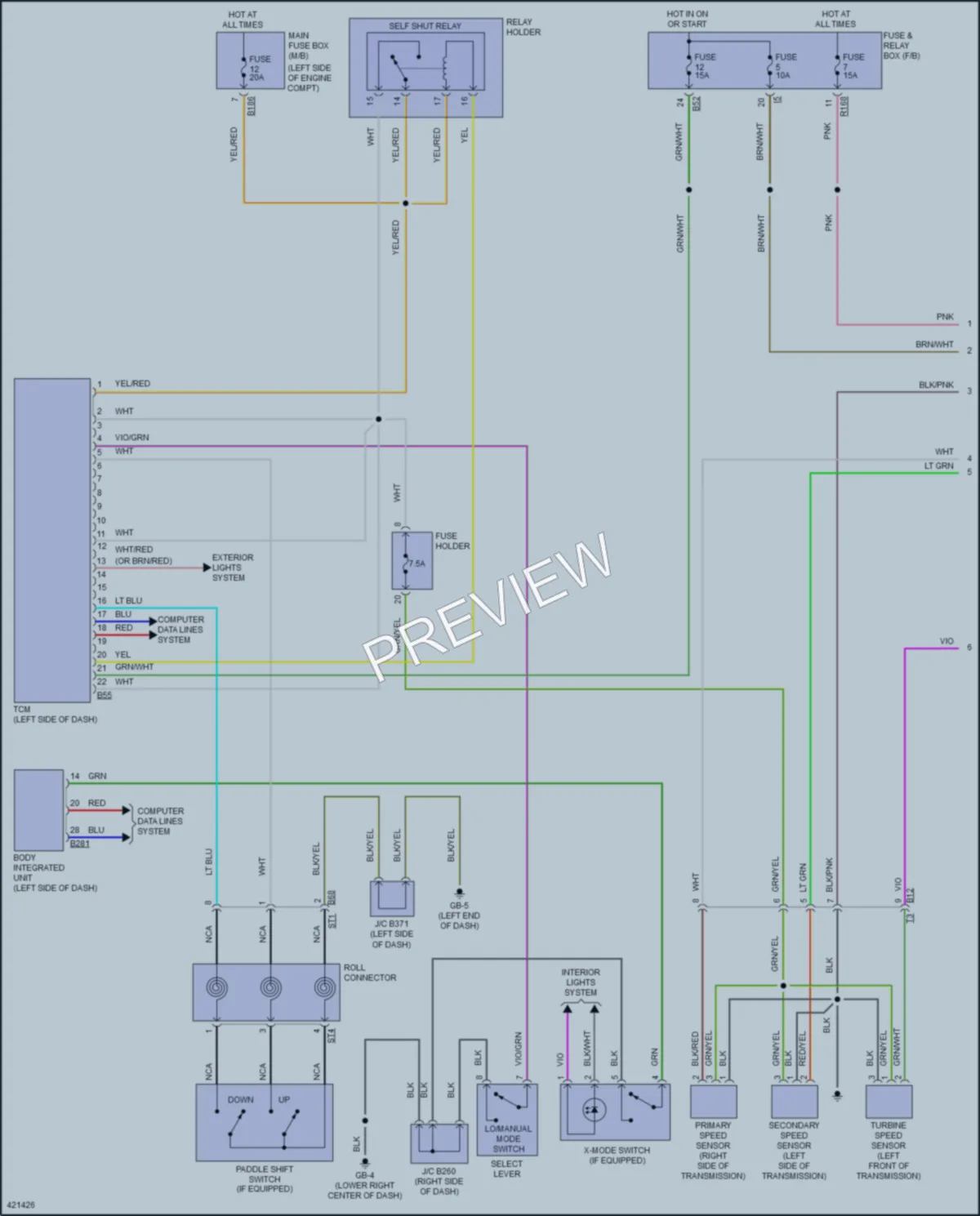 2014 Subaru Forester Transmission wiring diagram preview