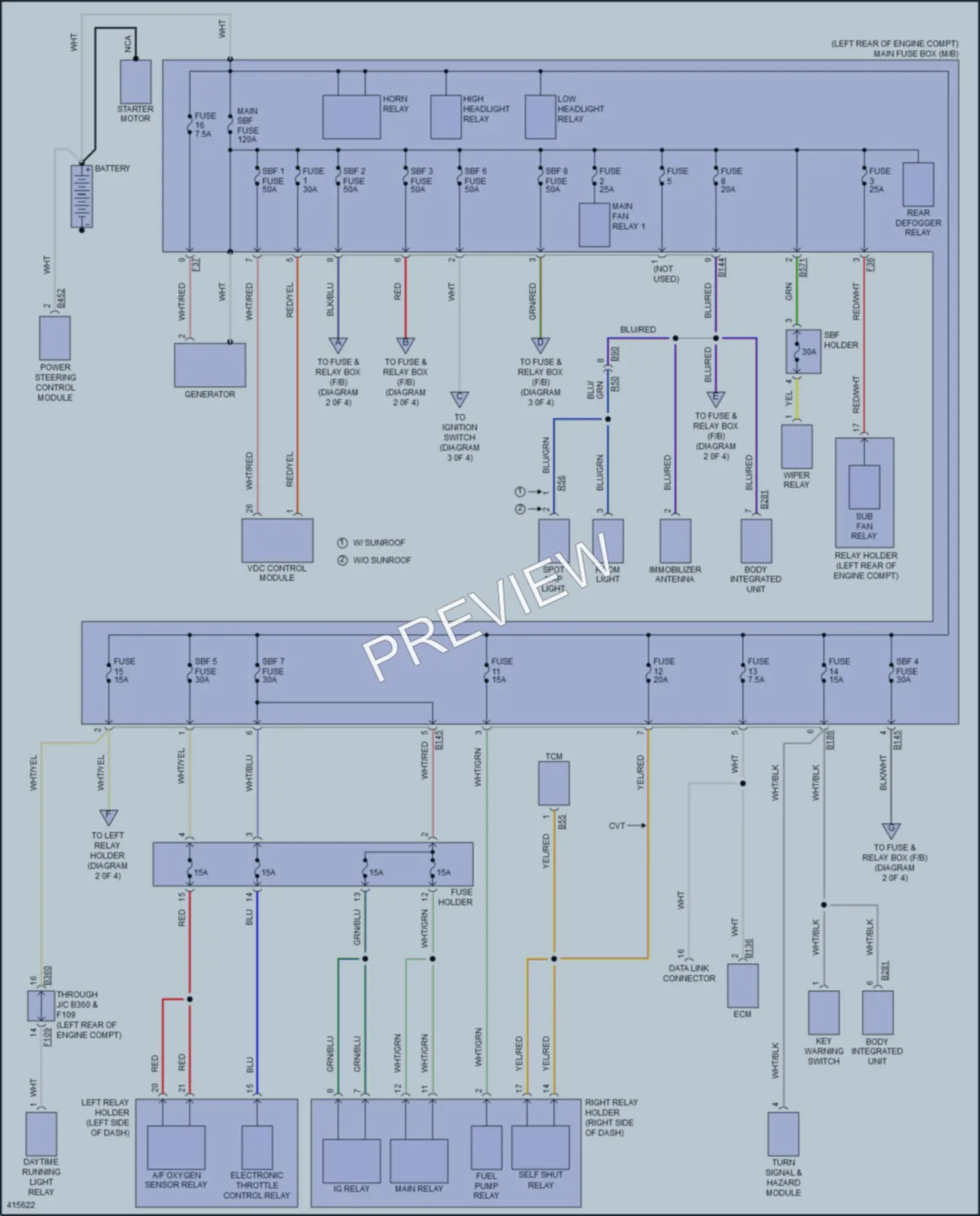 2014 Subaru Impreza Power Distribution wiring diagram preview